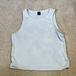 white high neck tank